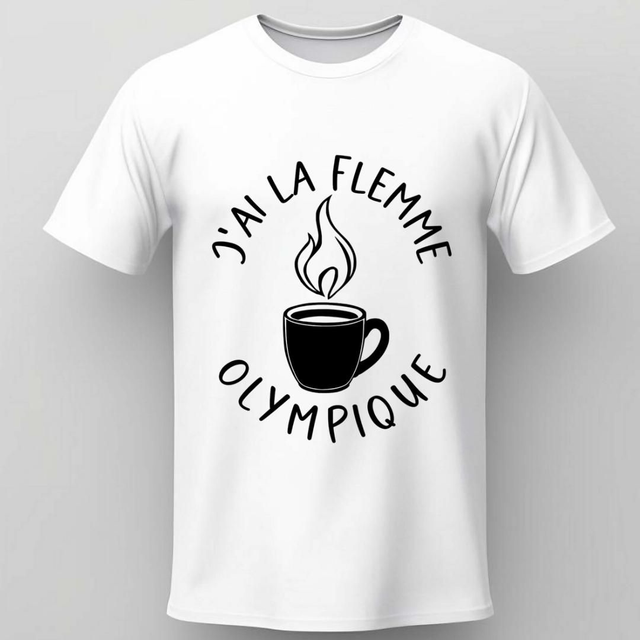 T-shirt "J'ai la Flemme Olympique" – Édition spéciale pour les champions de la détente 🏆☕