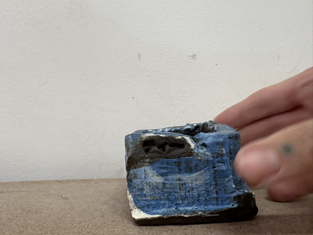 Blue Box, 2025. Handmade Kurinuki Box With Blue Glaze