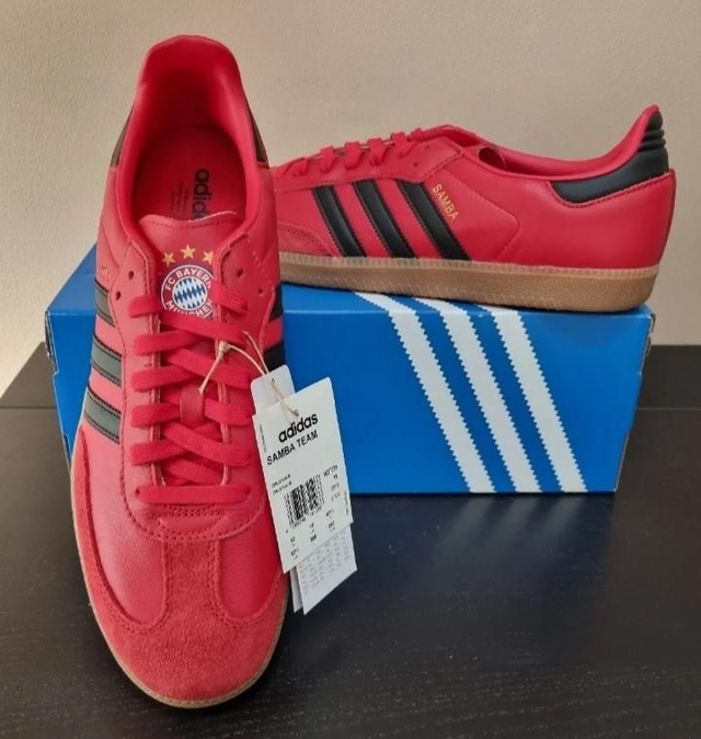 ADIDAS SAMBA TEAM BAYERN MUNICH BNWT TRAINERS RED/BLACK UK SIZE 12 MENS SHOES