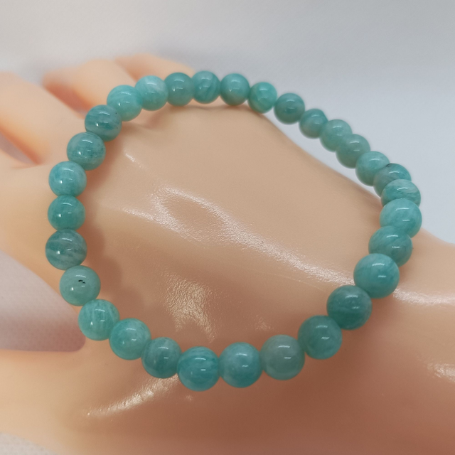 Amazonite / Bracelet Boules de 6 mm / Rondes et Polies en Pierres Naturelles