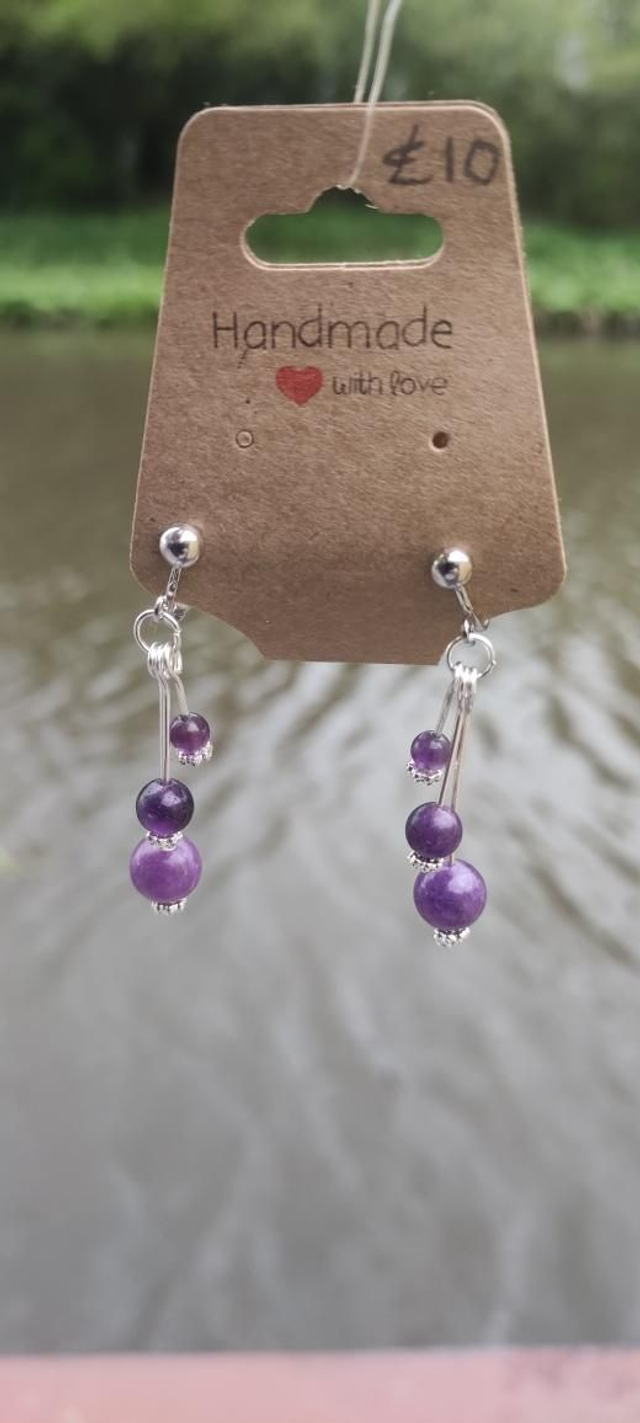 Amethyst clip on earings 