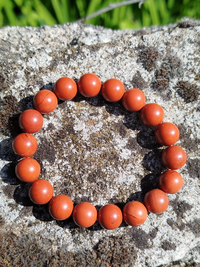  Bracelet Jaspe rouge