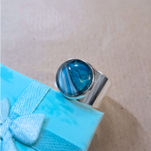 INFINI BLEU - Bague ajustable - Bleus profonds