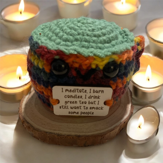 Crocheted positive pals (green tea)