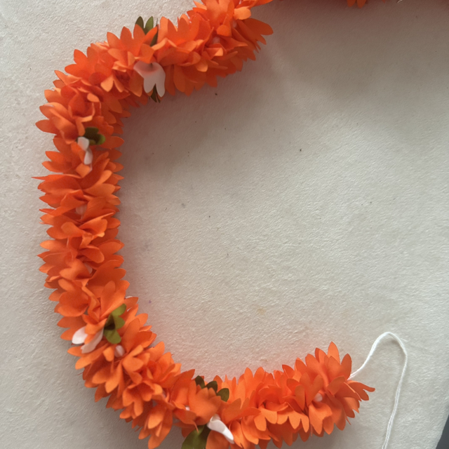 Orange Color Jasmine Flower Fabric Gajra 1pc