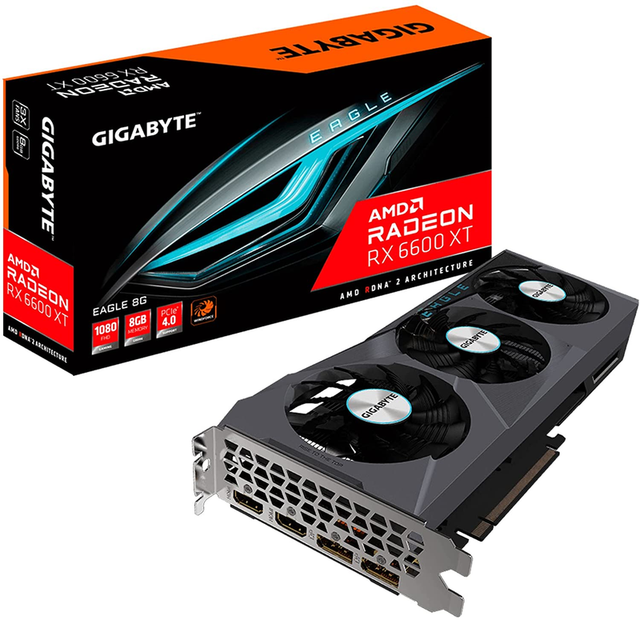GIGABYTE Radeon RX 6600 XT Eagle 8G Graphics Card, WINDFORCE 3X 