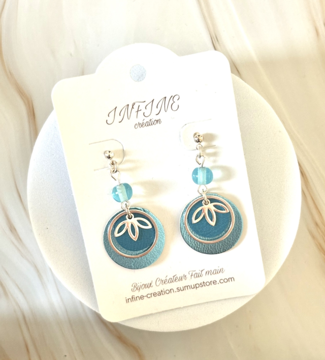 Boucles d’oreilles « Audacieuse Bleu Topaz »