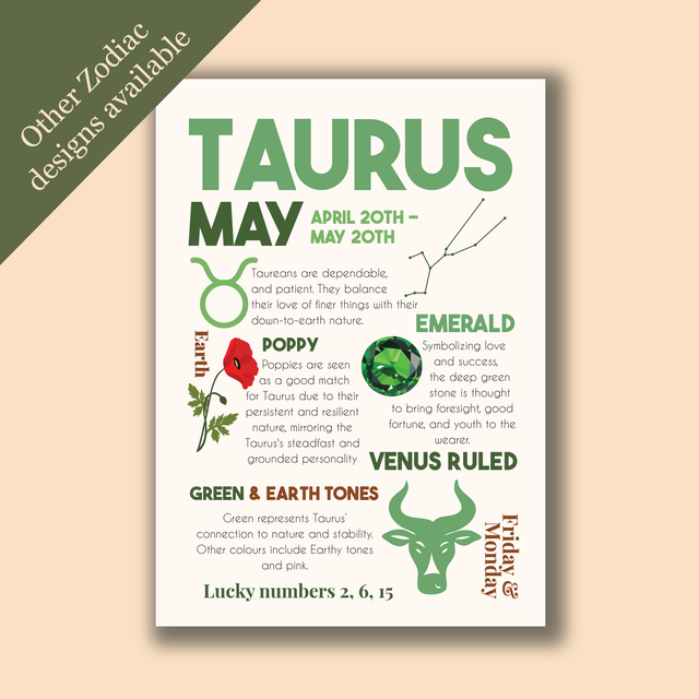 Taurus Zodiac Print