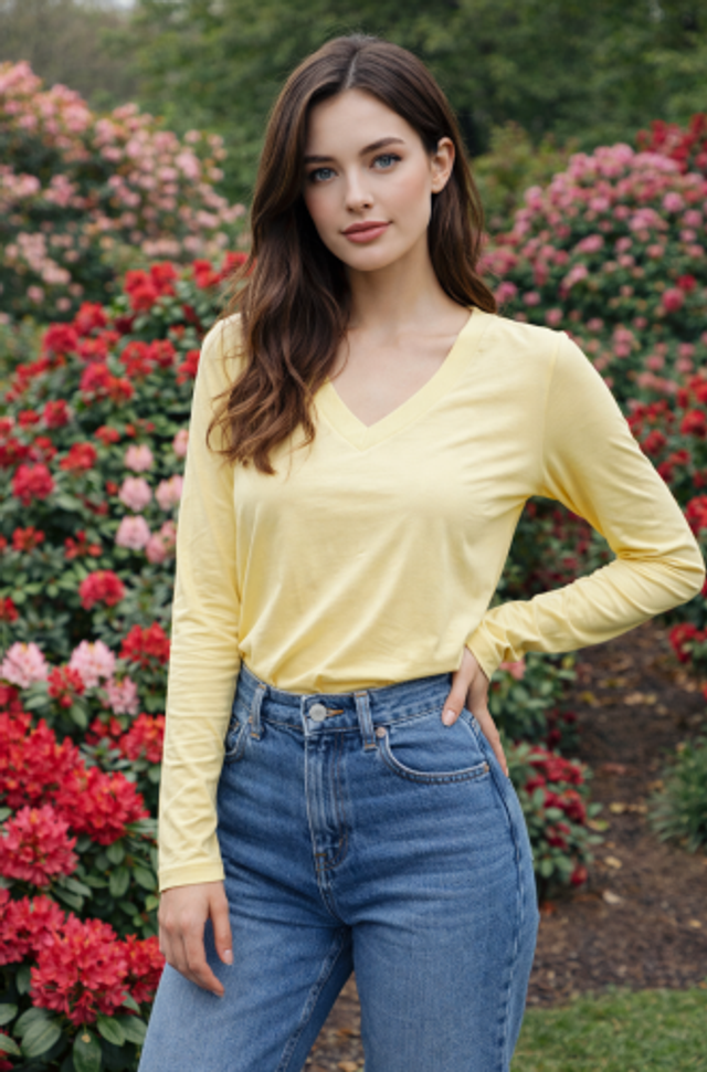 Basic shirt Lisa - geel