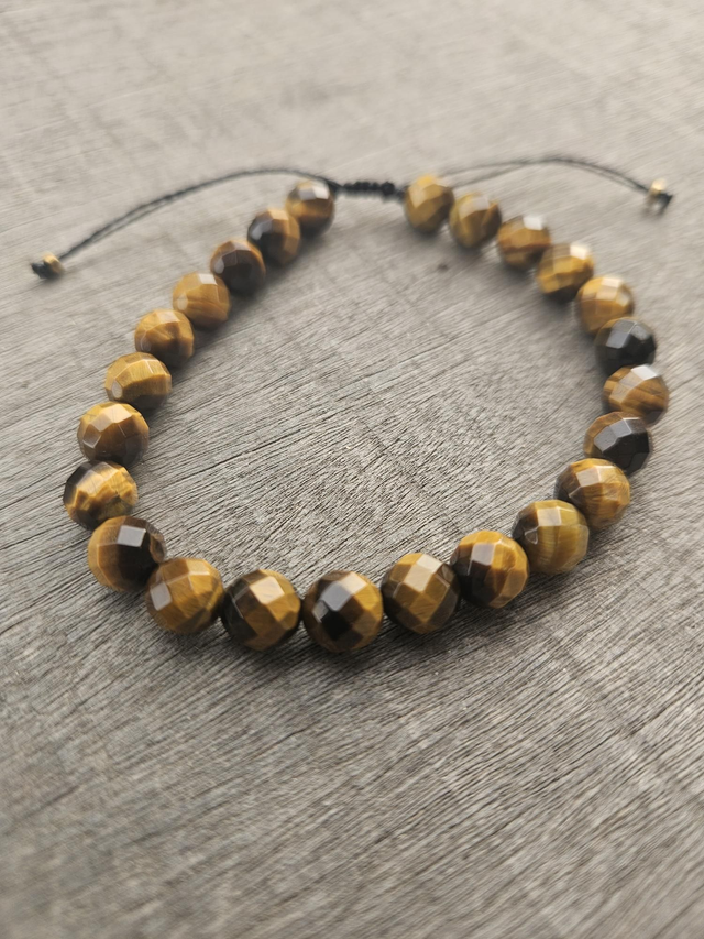 Bracelet homme œil du tigre facetté 