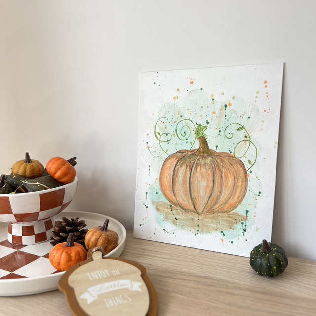 Douce Citrouille - décoration d'automne - art figuratif