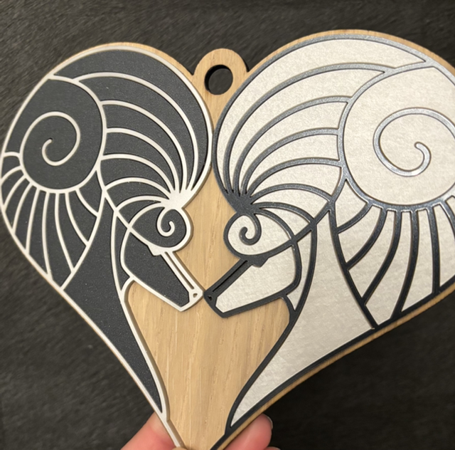 Wall Art - Poodle Fantasy Acryl and Oak wood