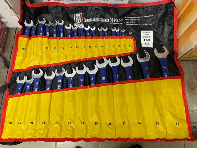 30pc combination spanner set