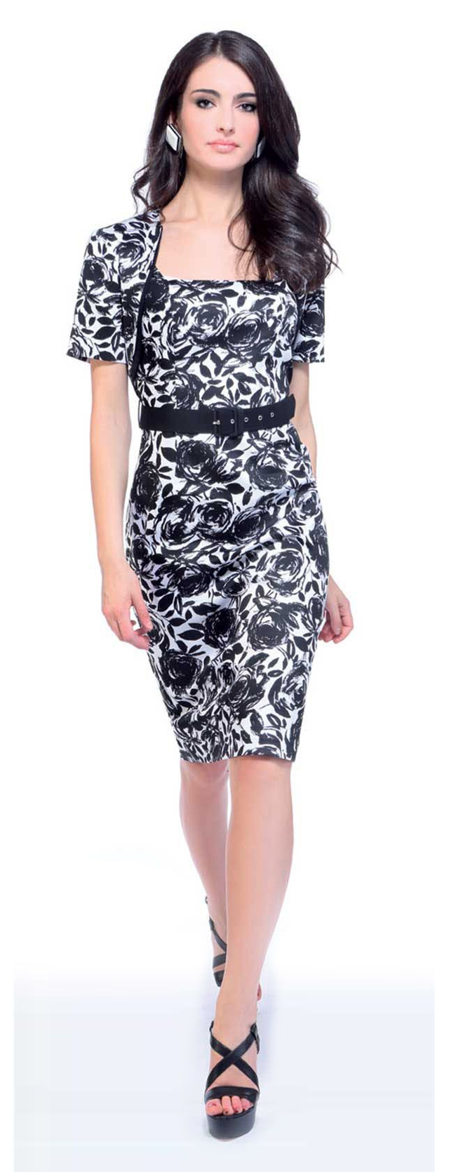 Michaela Louisa kotelomekko pienellä hihalla & jakku,  irrotettava erillinen vyö - koot 34 ja 36 