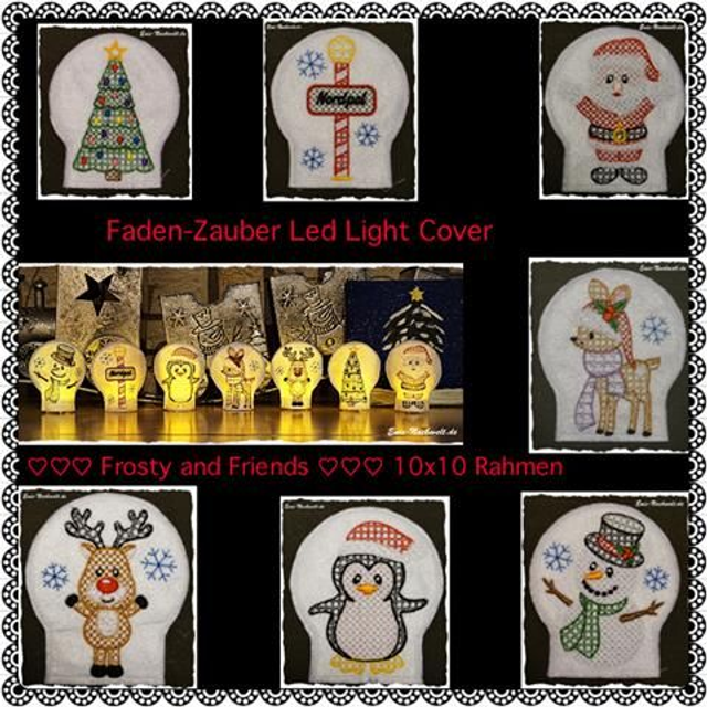 LED Light Cover " Frosty and Friends " (10x10)