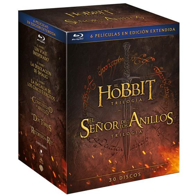El Hobbit Trilogía - El Señor de los Anillos Trilogía [30 discos] [Blu-ray] 