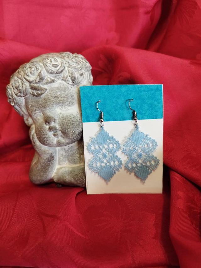 Boucles d'oreilles bleu simple araignée 