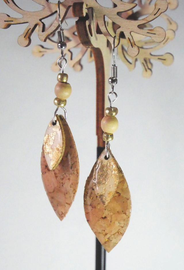 Boucles d'oreilles Nature dorée