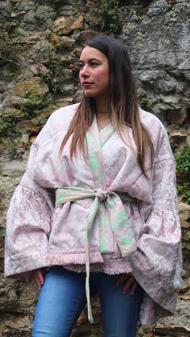 Kimono Court unisexe Taille Unique &quot;Lilas Éclatant&quot;