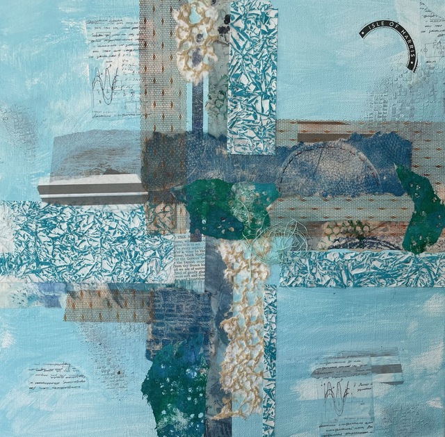 MD04 Harris Blues by Maggie Davis, 43 sq cm Mixed media