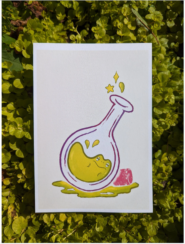 Frog in Potion Bottle