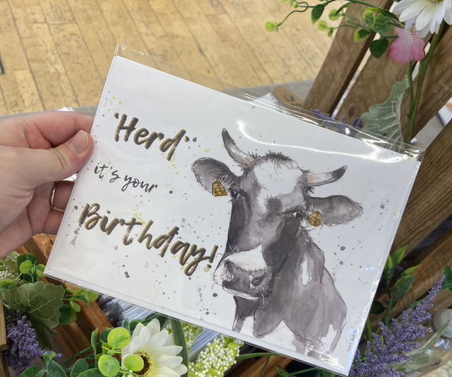 ‘Herd It’s Your Birthday Cow A5 Card