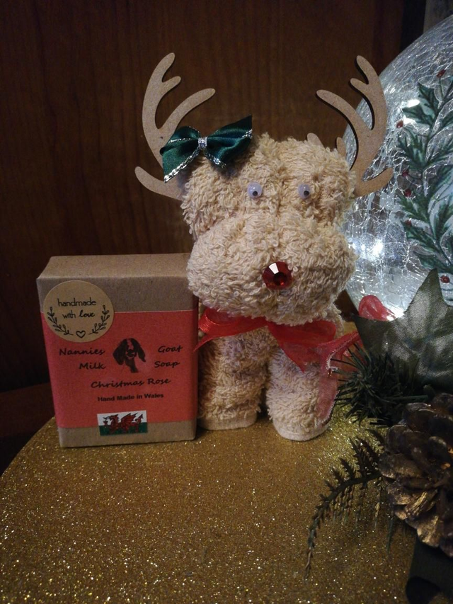 Ruby the Reindeer Flannel and Soap Gift Bag