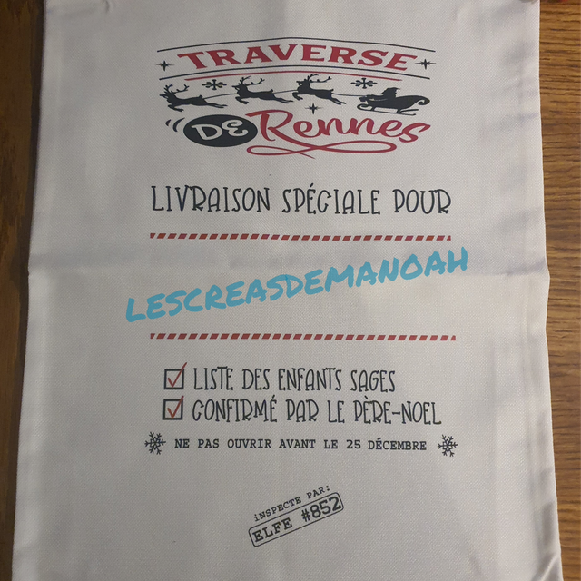 Hotte de Noël personnalisée 