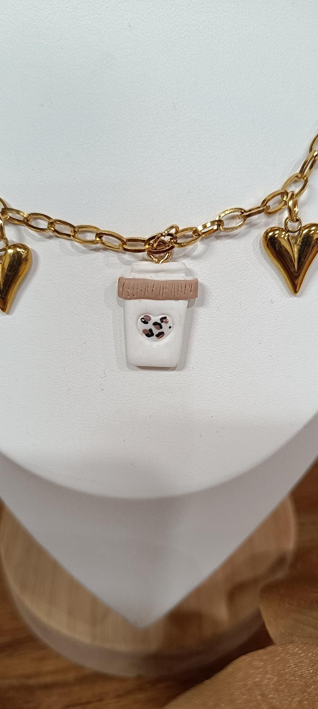 Collier - breloques café