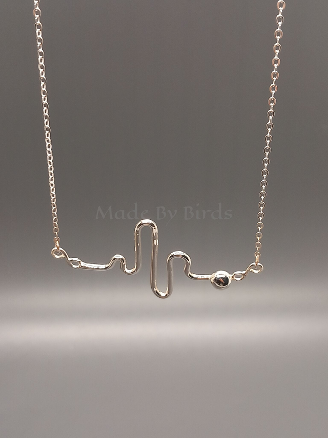 Heart Rhythm Sterling Silver Necklace 