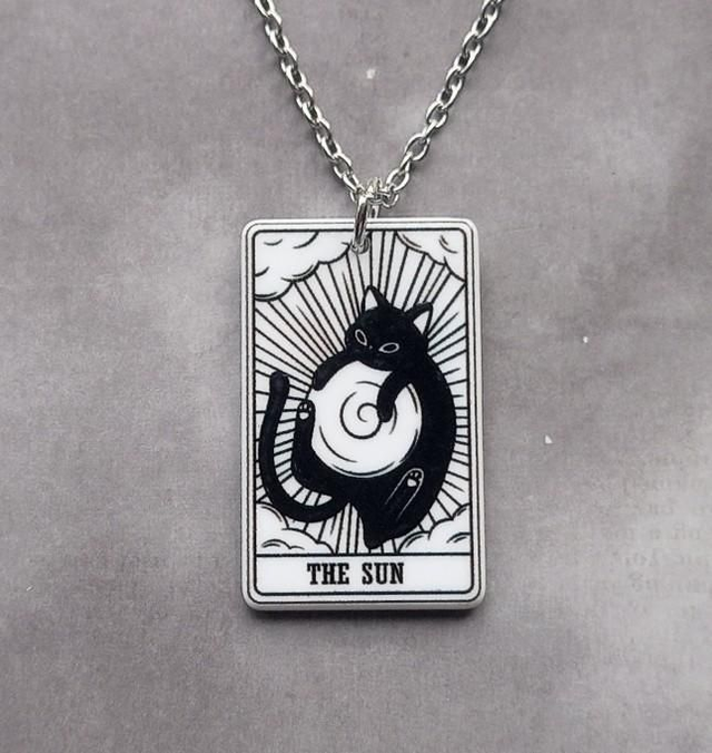 The Sun Cat Tarot Card Necklace 