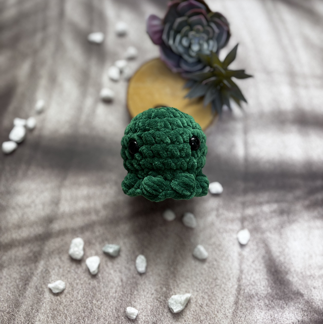 Porte-clés poulpe tout doux vert sapin