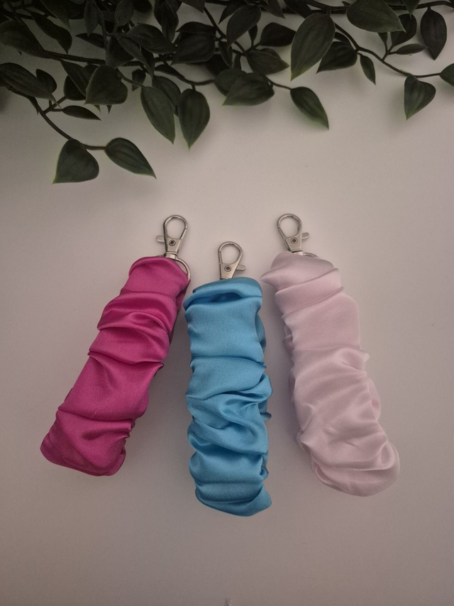 Plain Satin Scrunchie Key Fob | 3 Colours Available