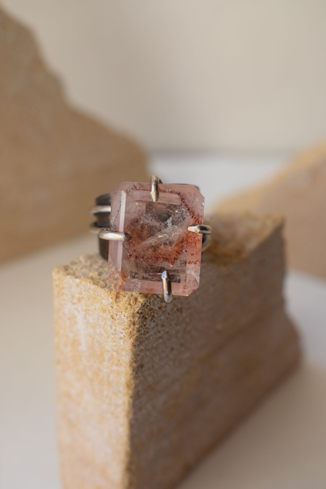 Bague Quartz à Hématite 