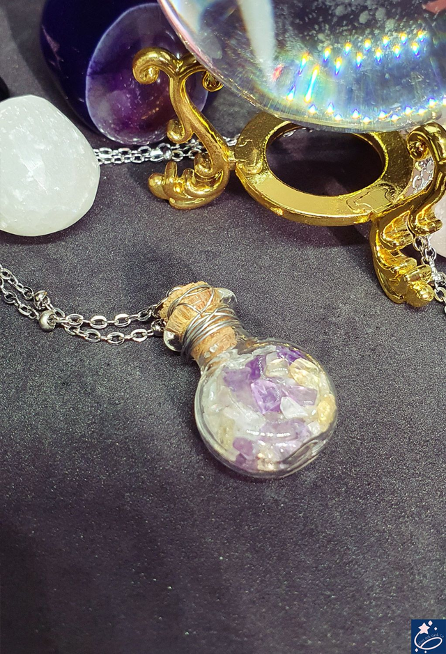 Collier potion d&#039;améthyste et citrine 