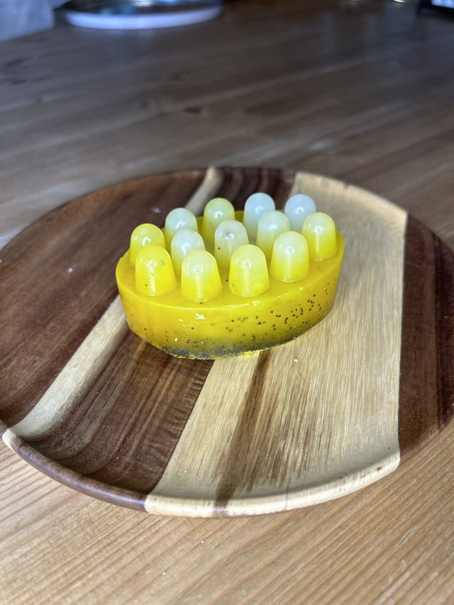 Orange scented poppy seed massage bar