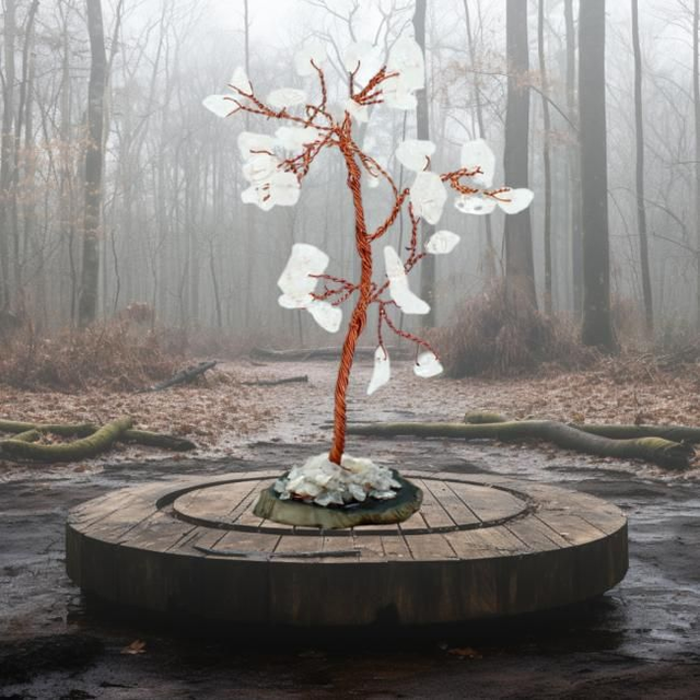 Arbre "Cristal de roche" sur agate