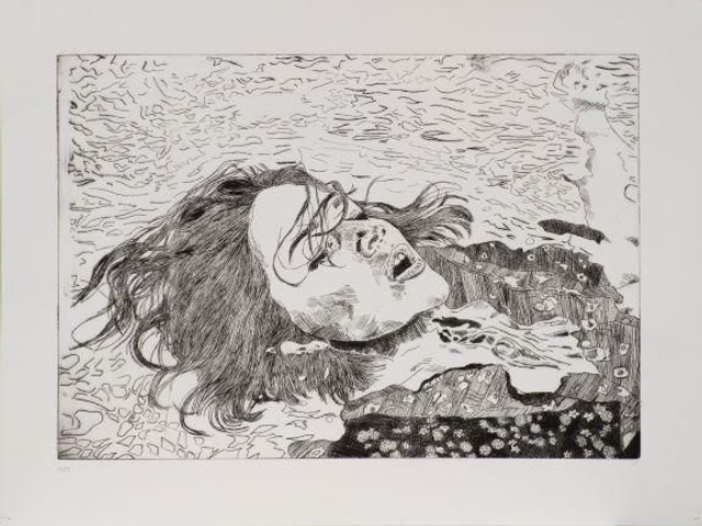 Overwhelmed - print of etching by Rosy Brown