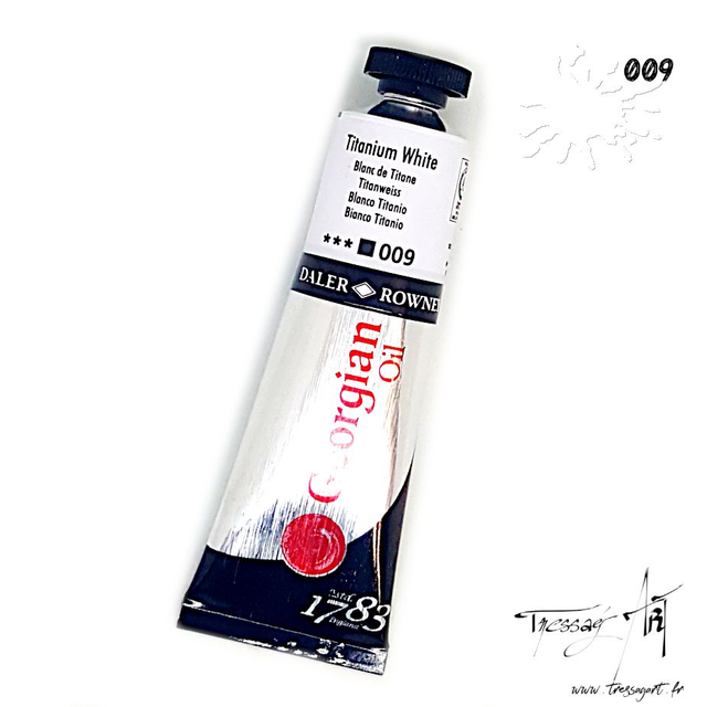 DALER ROWNEY - PEINTURE A L'HUILE GEORGIAN 38mL - BLANC DE TITANE 009 - CA133009