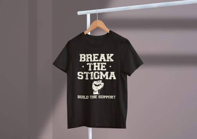 Break The Stigma Build The Support Mental Health Awareness. Brechen Sie das Stigma und stärken Sie das Bewusstsein für psychische Gesundheit