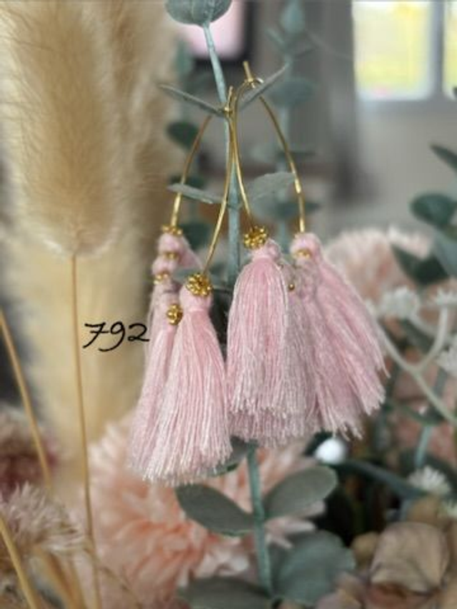 🌸 Boucles d’oreilles &quot;Pink Breeze&quot; - Ref : 792