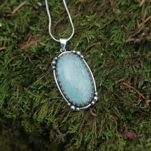 Pendentif Argent Massif et Amazonite