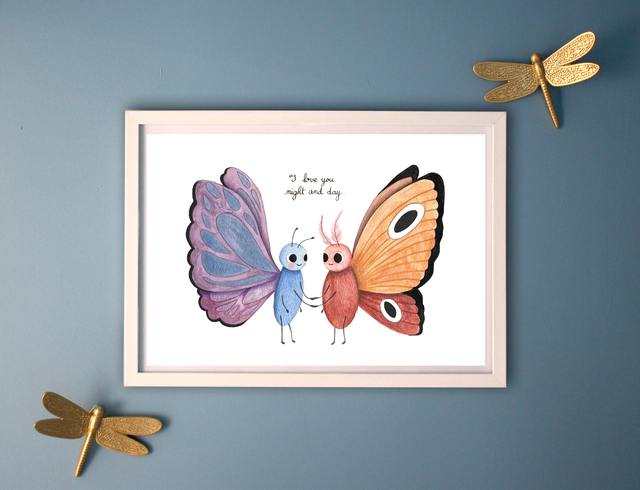 Print aquarelle "papillons"