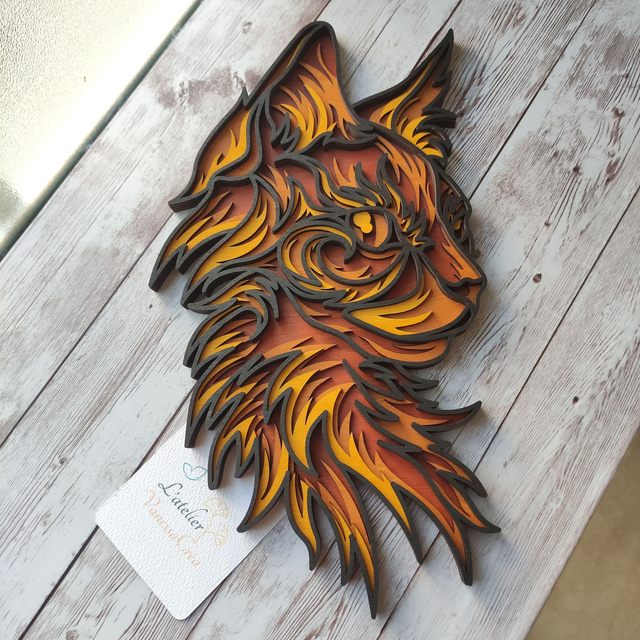 Félin 3D en Bois