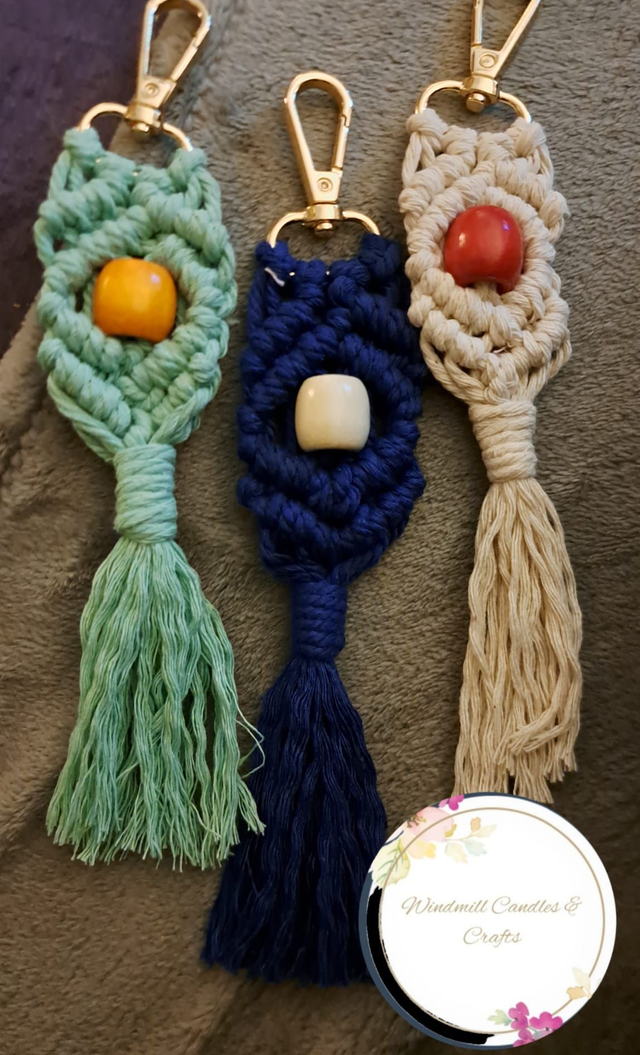 Macrame Key Charm With Bead