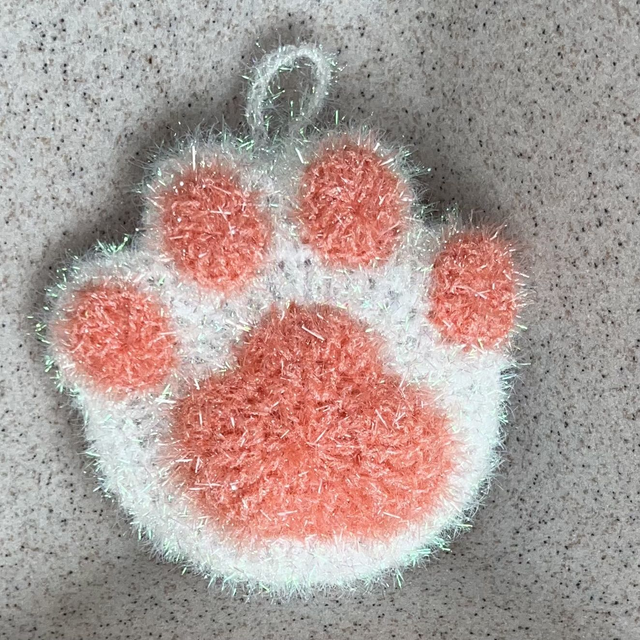 Eponges au crochet en forme de patte de chat