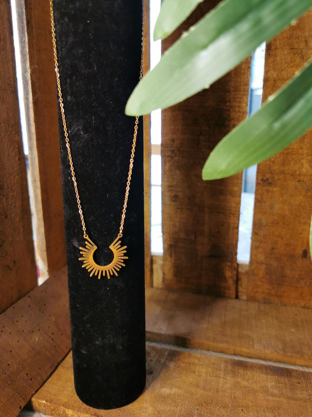 Collier acier soleil 