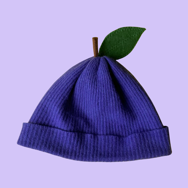 Bonnet Prune Violet côtelé