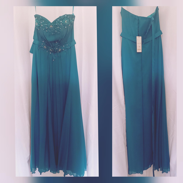 Robe De Soirée Bleu Canard 