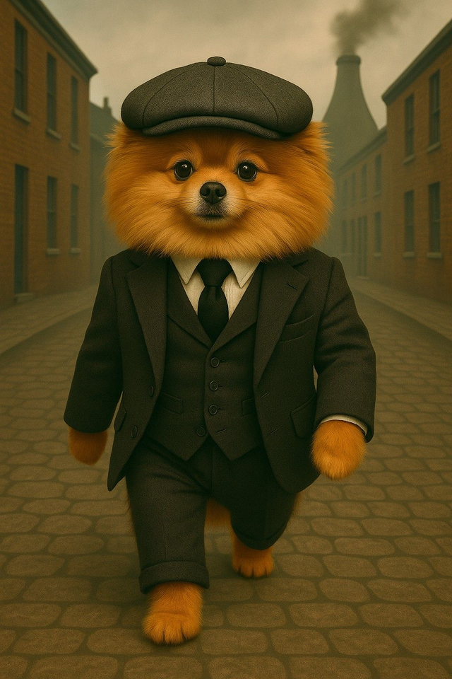 Pomeranian Framed Canvas Peaky Pooch